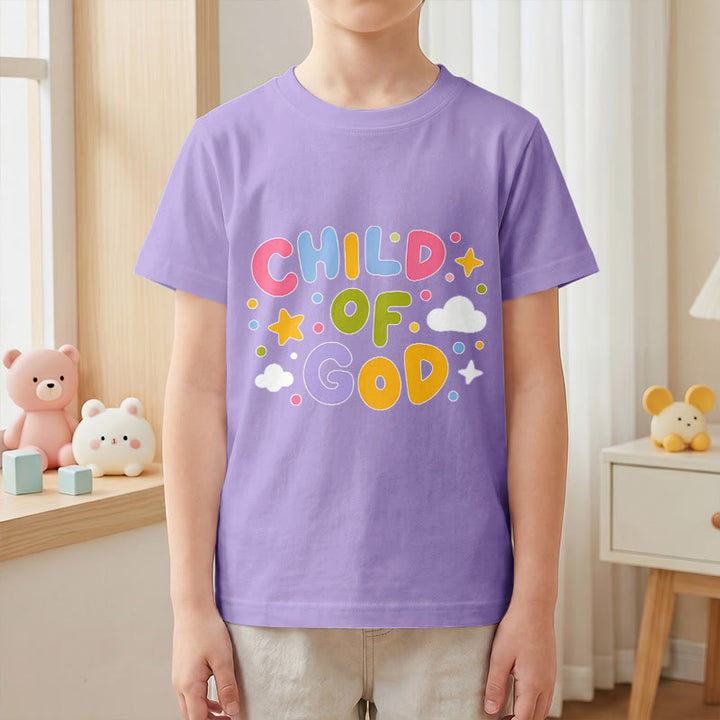 Christianartworkshop T-shirt enfant « Enfant de Dieu » en lettres capitales pastel fantaisistes - image 10