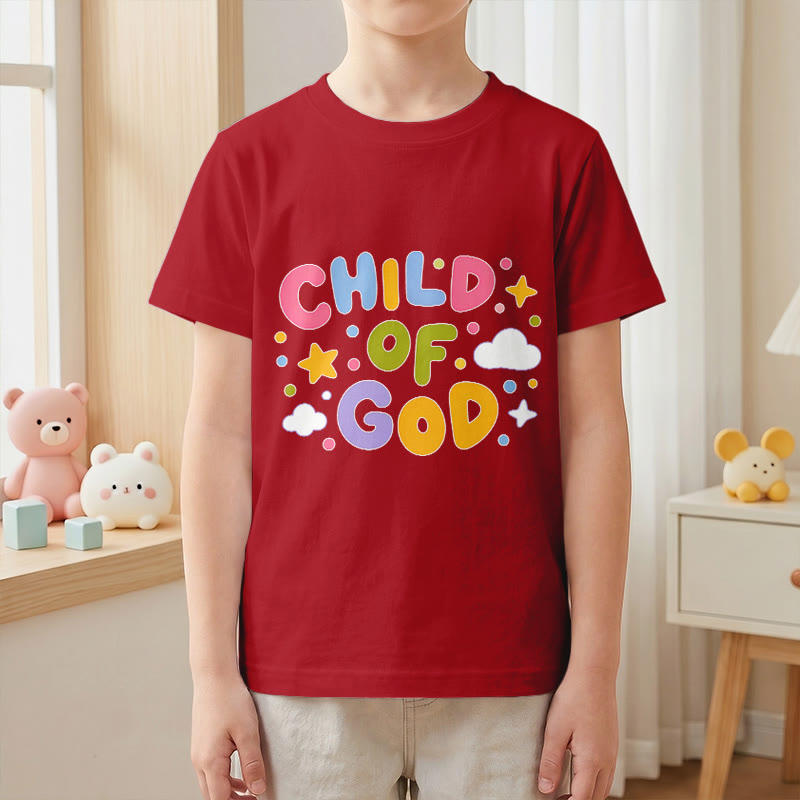 Christianartworkshop T-shirt enfant « Enfant de Dieu » en lettres capitales pastel fantaisistes - image 13