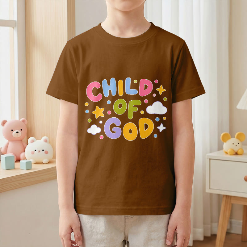 Christianartworkshop T-shirt enfant « Enfant de Dieu » en lettres capitales pastel fantaisistes - image 19