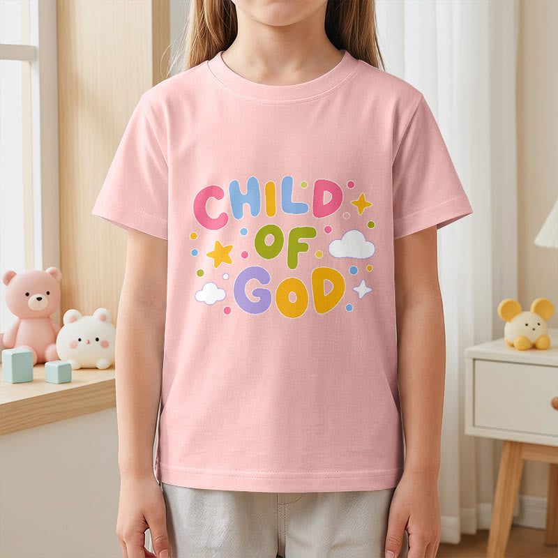 Christianartworkshop T-shirt enfant « Enfant de Dieu » en lettres capitales pastel fantaisistes - image 17