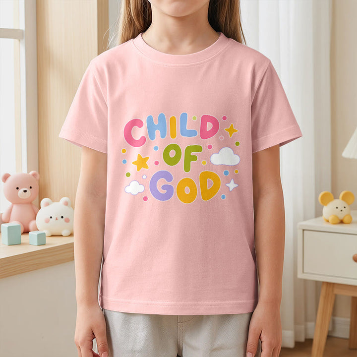 Christianartworkshop T-shirt enfant « Enfant de Dieu » en lettres capitales pastel fantaisistes - image 17
