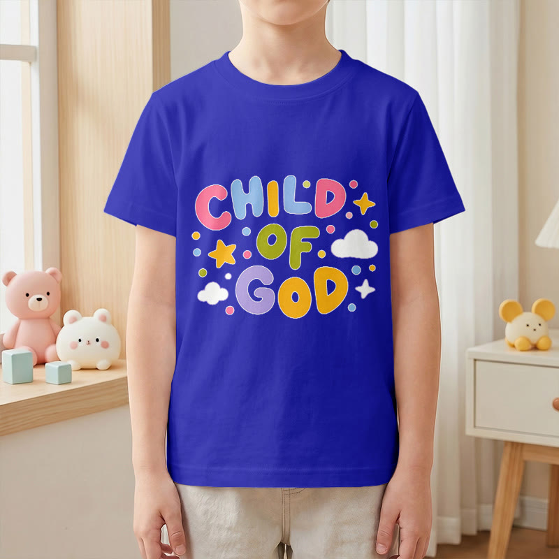 Christianartworkshop T-shirt enfant « Enfant de Dieu » en lettres capitales pastel fantaisistes - image 7