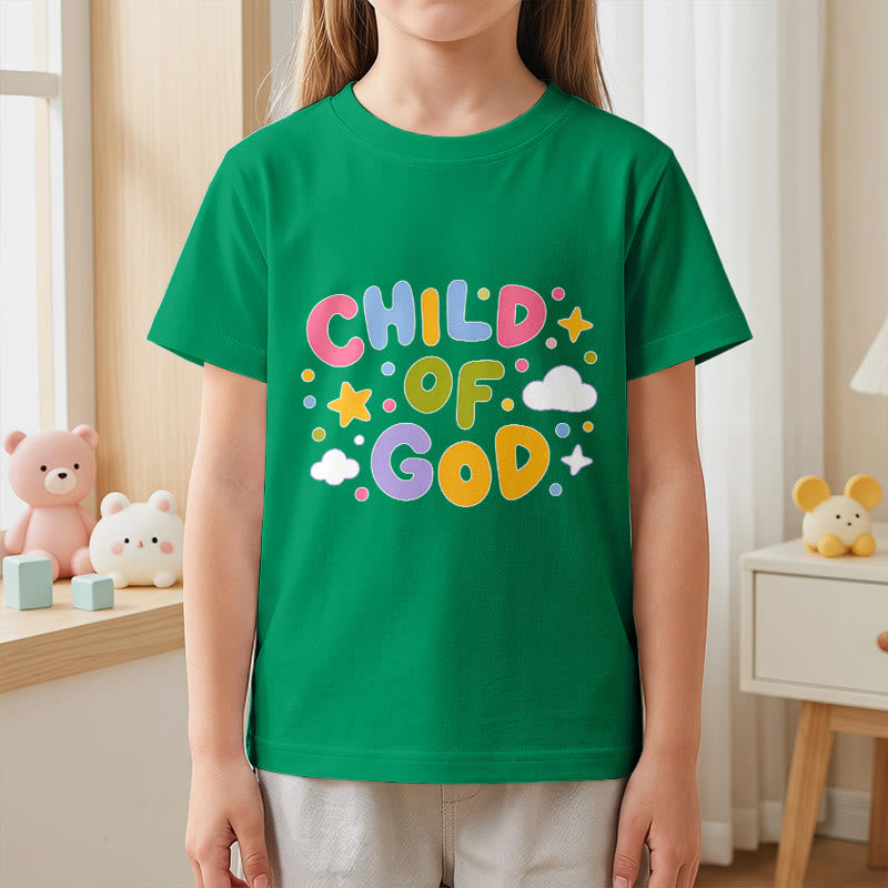 Christianartworkshop T-shirt enfant « Enfant de Dieu » en lettres capitales pastel fantaisistes - image 2