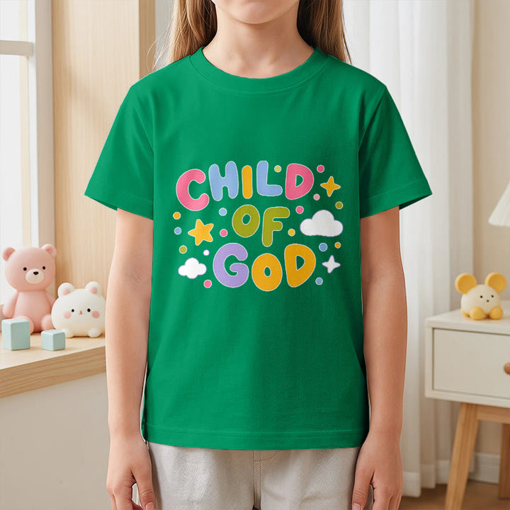 Christianartworkshop T-shirt enfant « Enfant de Dieu » en lettres capitales pastel fantaisistes - image 2