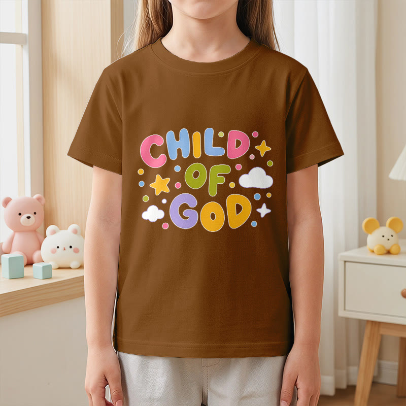 Christianartworkshop T-shirt enfant « Enfant de Dieu » en lettres capitales pastel fantaisistes - image 20