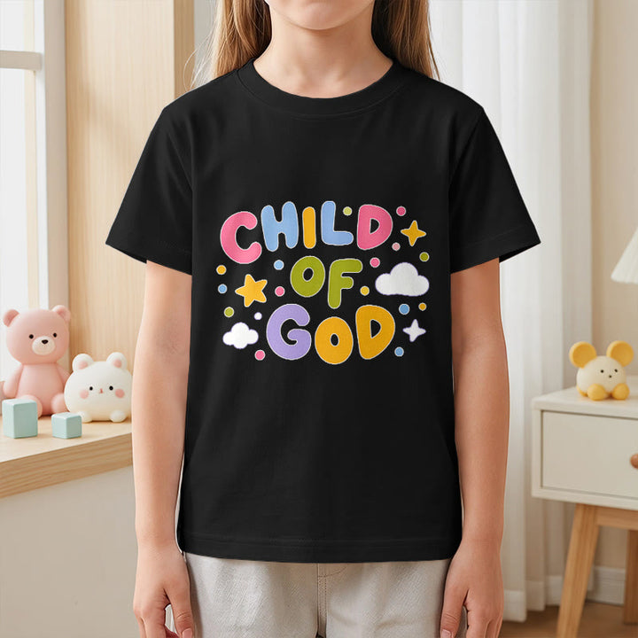 Christianartworkshop T-shirt enfant « Enfant de Dieu » en lettres capitales pastel fantaisistes - image 26
