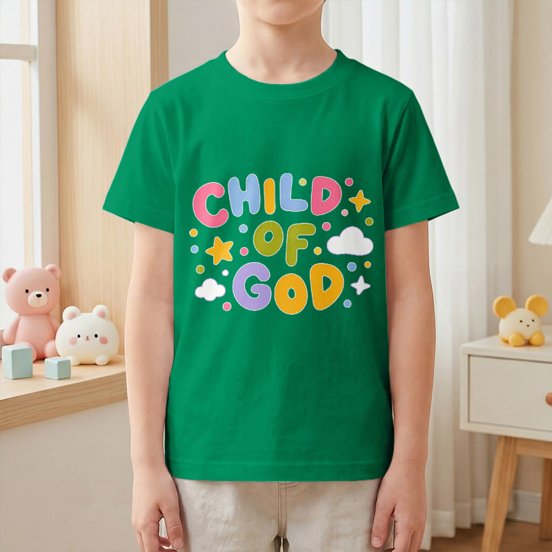 Christianartworkshop T-shirt enfant « Enfant de Dieu » en lettres capitales pastel fantaisistes - image 1