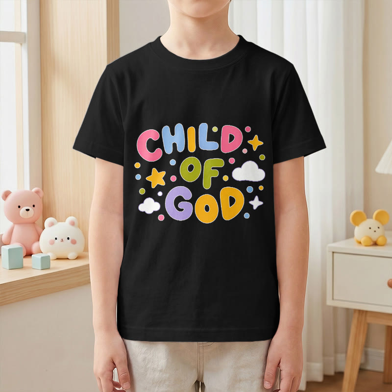 Christianartworkshop T-shirt enfant « Enfant de Dieu » en lettres capitales pastel fantaisistes - image 25
