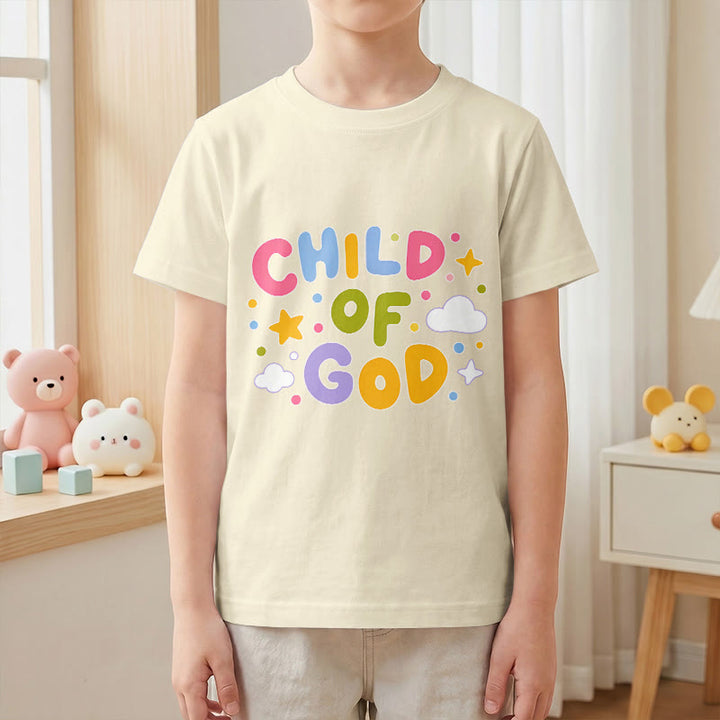 Christianartworkshop T-shirt enfant « Enfant de Dieu » en lettres capitales pastel fantaisistes - image 22