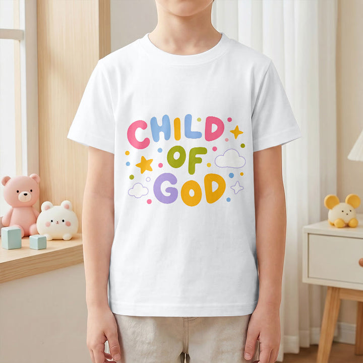 Christianartworkshop T-shirt enfant « Enfant de Dieu » en lettres capitales pastel fantaisistes - image 4
