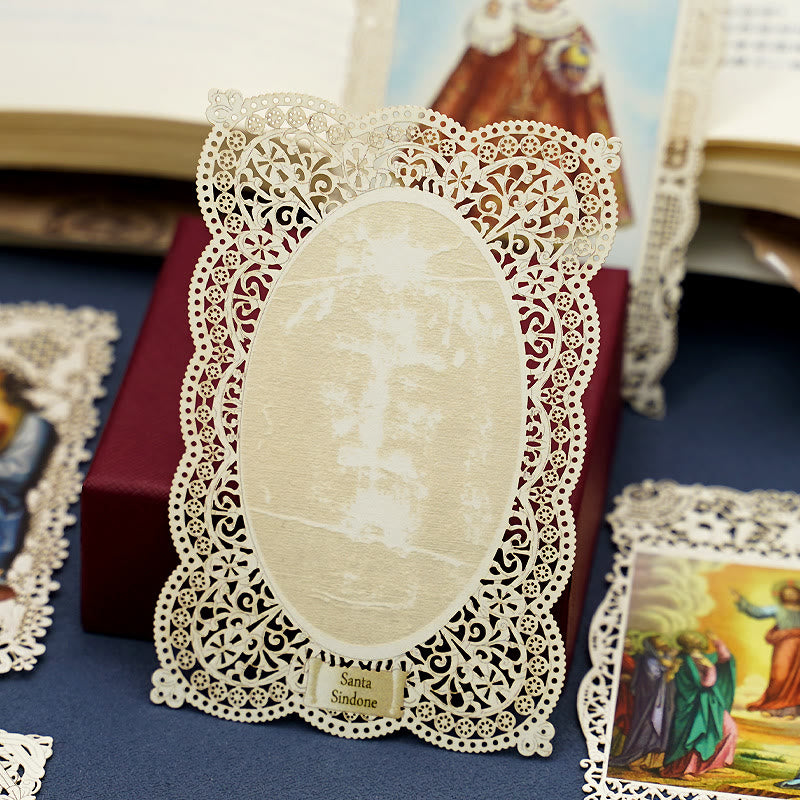 Christianartworkshop Marque-page en dentelle fine orné d'une bordure florale : un rappel de la beauté divine - L - image 15