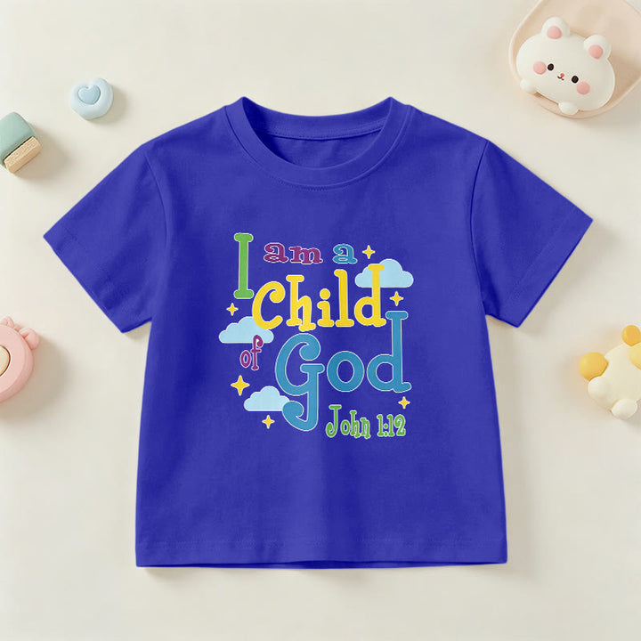 Christianartworkshop T-shirt enfant « Je suis enfant de Dieu » avec un nuage et une étoile fantaisistes et inspirants (Jean 1:12) - Bleu - US/UK/AU 14, EU170 - image 6