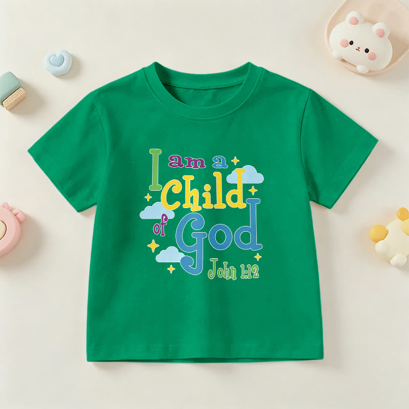 Christianartworkshop T-shirt enfant « Je suis enfant de Dieu » avec un nuage et une étoile fantaisistes et inspirants (Jean 1:12) - Vert - US/UK/AU 14, EU170 - image 15