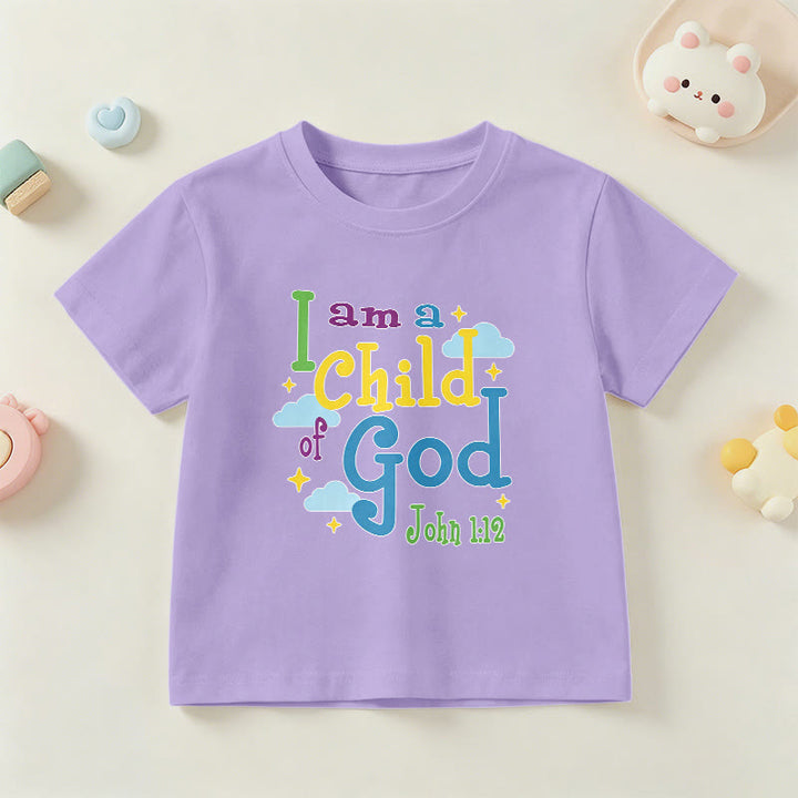 Christianartworkshop T-shirt enfant « Je suis enfant de Dieu » avec un nuage et une étoile fantaisistes et inspirants (Jean 1:12) - Violet - US/UK/AU 14, EU170 - image 9