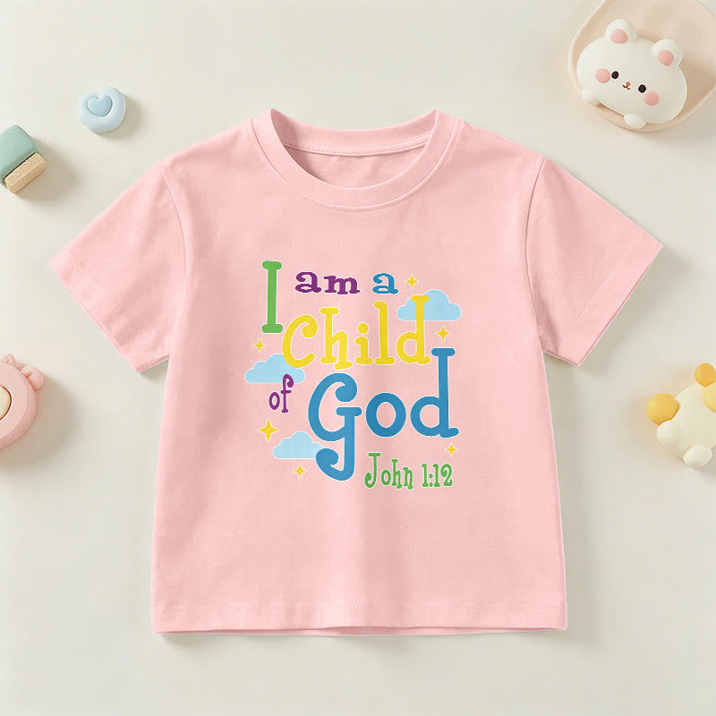 Christianartworkshop T-shirt enfant « Je suis enfant de Dieu » avec un nuage et une étoile fantaisistes et inspirants (Jean 1:12) - Rose - US/UK/AU 14, EU170 - image 12