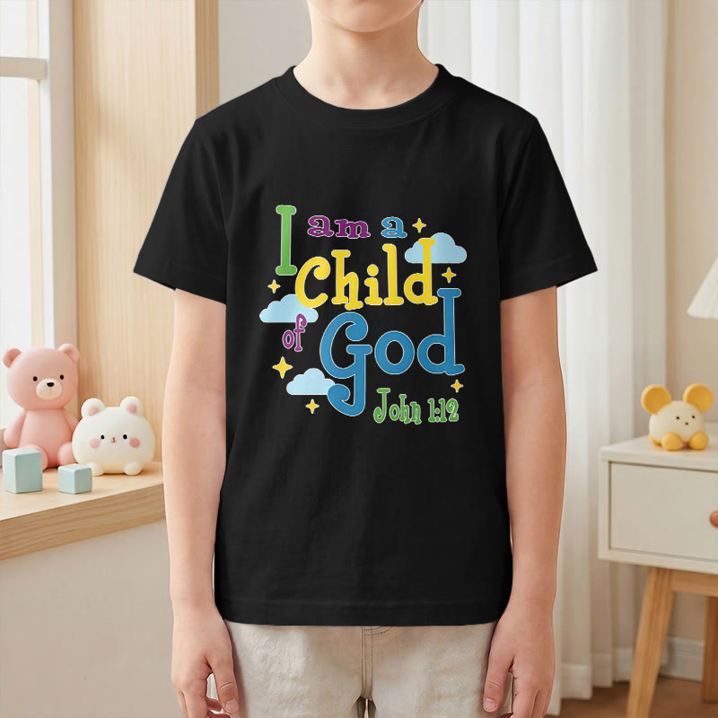 Christianartworkshop T-shirt enfant « Je suis enfant de Dieu » avec un nuage et une étoile fantaisistes et inspirants (Jean 1:12) - image 25