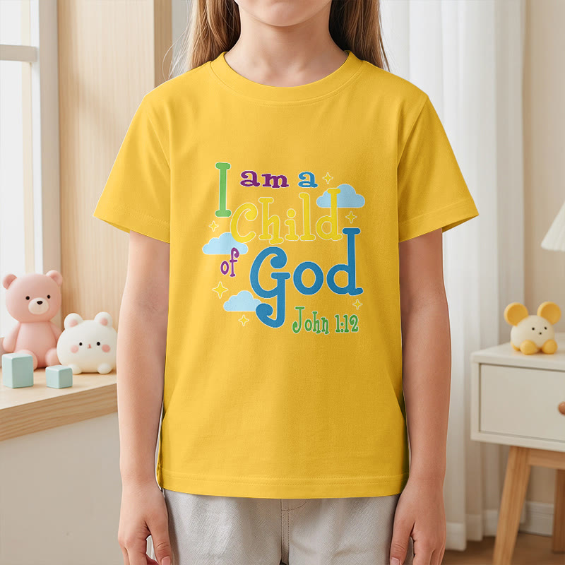 Christianartworkshop T-shirt enfant « Je suis enfant de Dieu » avec un nuage et une étoile fantaisistes et inspirants (Jean 1:12) - image 29
