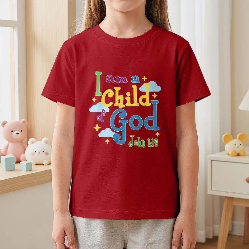 Christianartworkshop T-shirt enfant « Je suis enfant de Dieu » avec un nuage et une étoile fantaisistes et inspirants (Jean 1:12) - image 2