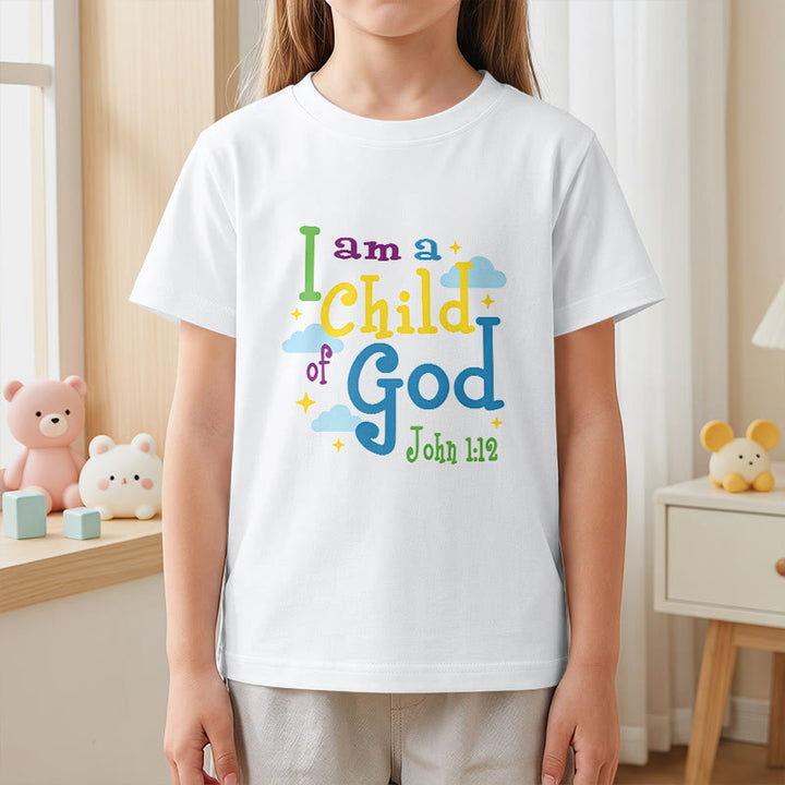 Christianartworkshop T-shirt enfant « Je suis enfant de Dieu » avec un nuage et une étoile fantaisistes et inspirants (Jean 1:12) - image 5