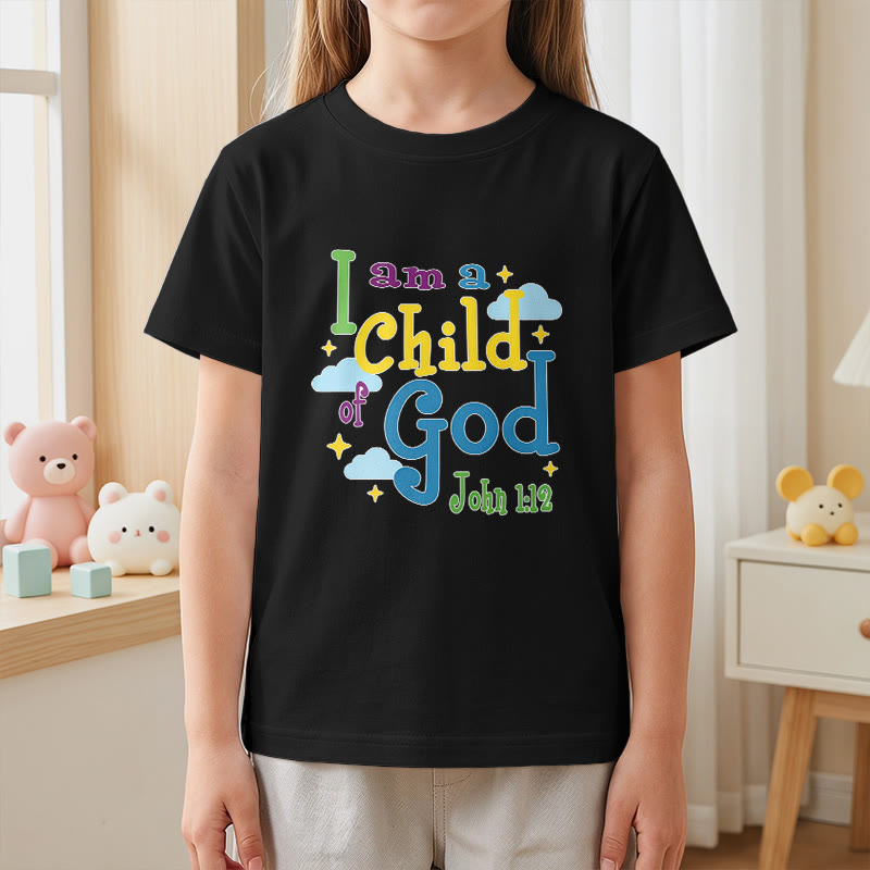 Christianartworkshop T-shirt enfant « Je suis enfant de Dieu » avec un nuage et une étoile fantaisistes et inspirants (Jean 1:12) - image 26