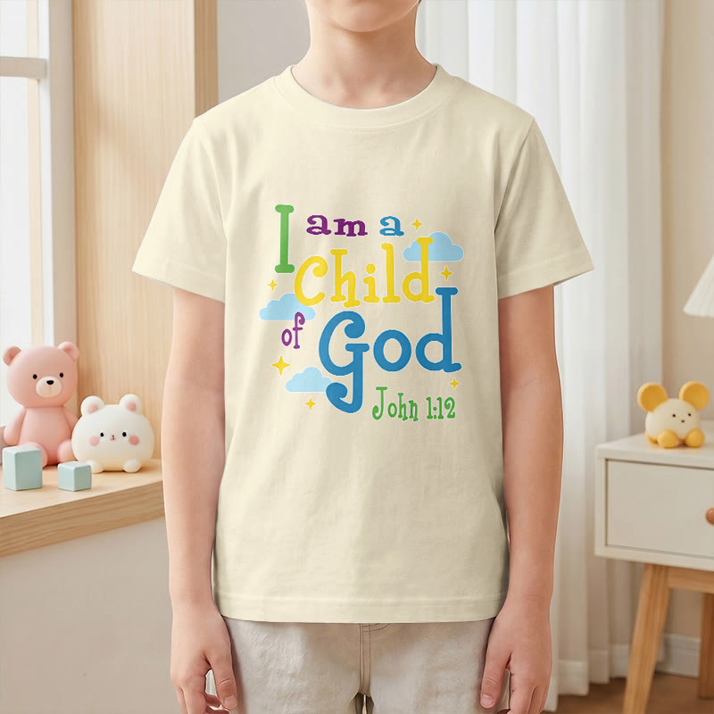 Christianartworkshop T-shirt enfant « Je suis enfant de Dieu » avec un nuage et une étoile fantaisistes et inspirants (Jean 1:12) - image 22
