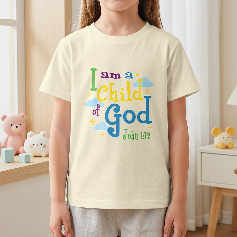 Christianartworkshop T-shirt enfant « Je suis enfant de Dieu » avec un nuage et une étoile fantaisistes et inspirants (Jean 1:12) - image 23