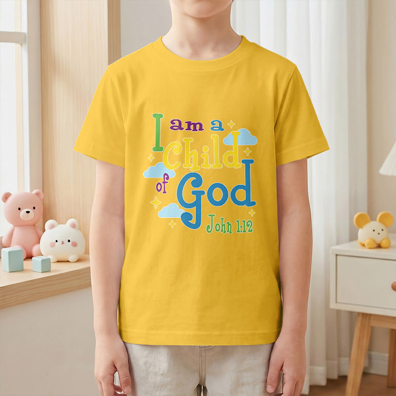 Christianartworkshop T-shirt enfant « Je suis enfant de Dieu » avec un nuage et une étoile fantaisistes et inspirants (Jean 1:12) - image 28