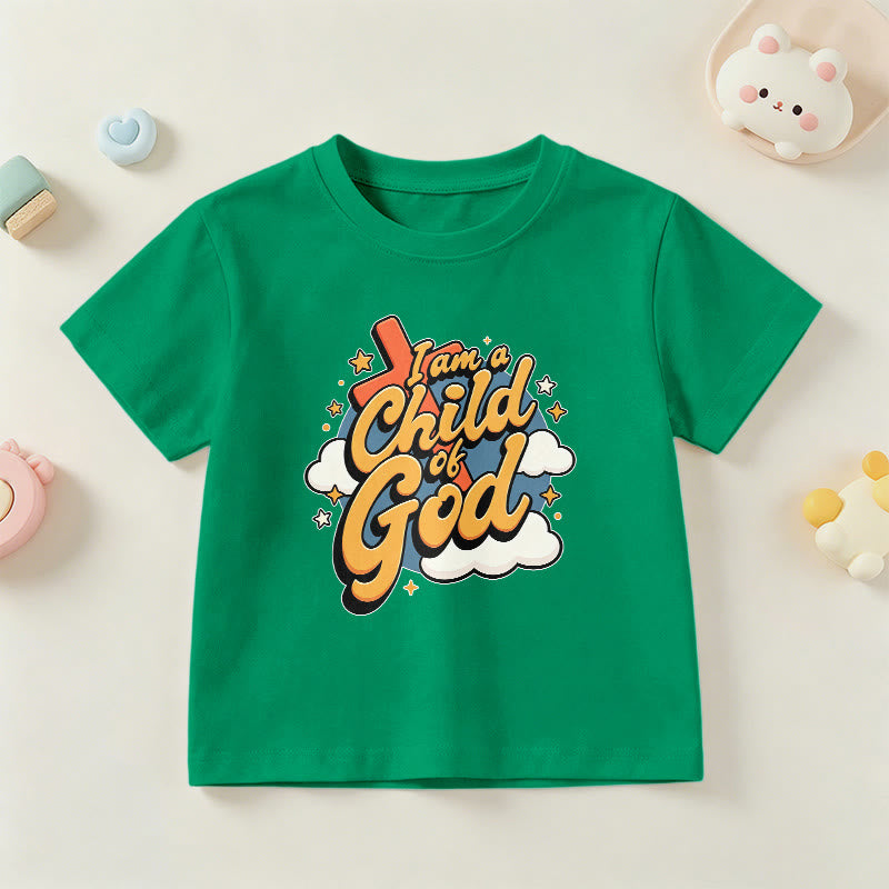 Christianartworkshop T-shirt enfant « Je suis un enfant de Dieu » avec croix et nuage décoratifs - Vert - US/UK/AU 14, EU170 - image 18