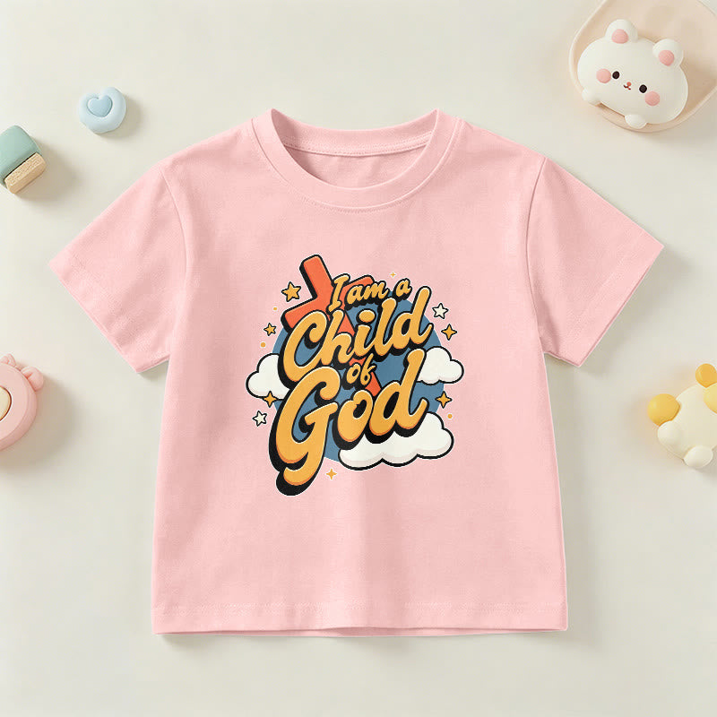 Christianartworkshop T-shirt enfant « Je suis un enfant de Dieu » avec croix et nuage décoratifs - Rose - US/UK/AU 14, EU170 - image 15