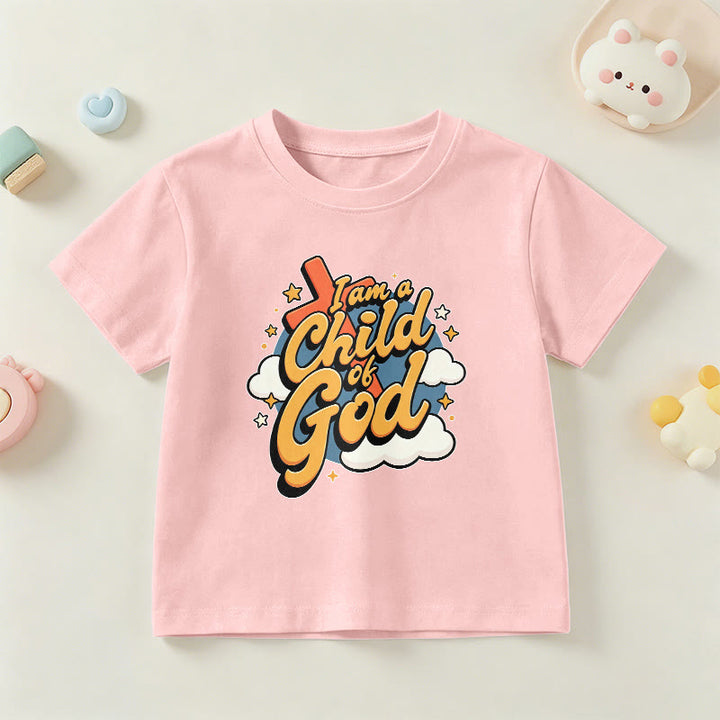 Christianartworkshop T-shirt enfant « Je suis un enfant de Dieu » avec croix et nuage décoratifs - Rose - US/UK/AU 14, EU170 - image 15