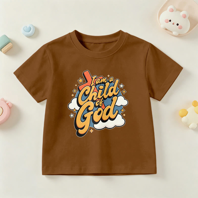 Christianartworkshop T-shirt enfant « Je suis un enfant de Dieu » avec croix et nuage décoratifs - Brun - US/UK/AU 14, EU170 - image 21