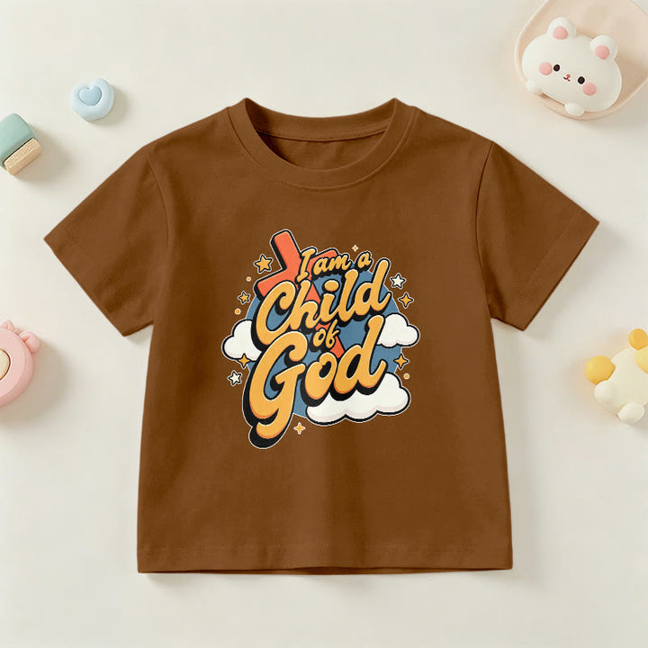 Christianartworkshop T-shirt enfant « Je suis un enfant de Dieu » avec croix et nuage décoratifs - Brun - US/UK/AU 14, EU170 - image 21