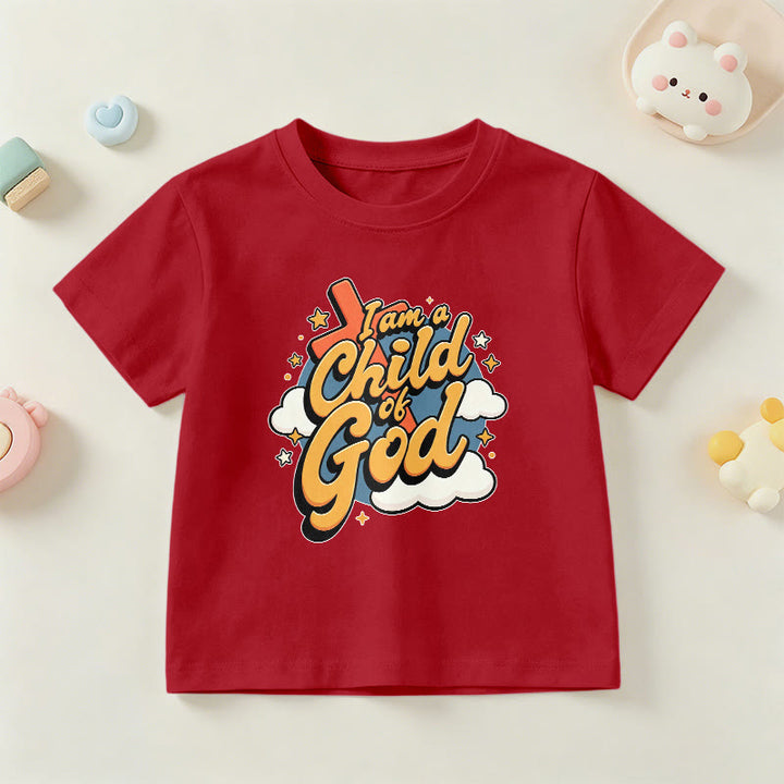 Christianartworkshop T-shirt enfant « Je suis un enfant de Dieu » avec croix et nuage décoratifs - Rouge - US/UK/AU 14, EU170 - image 12