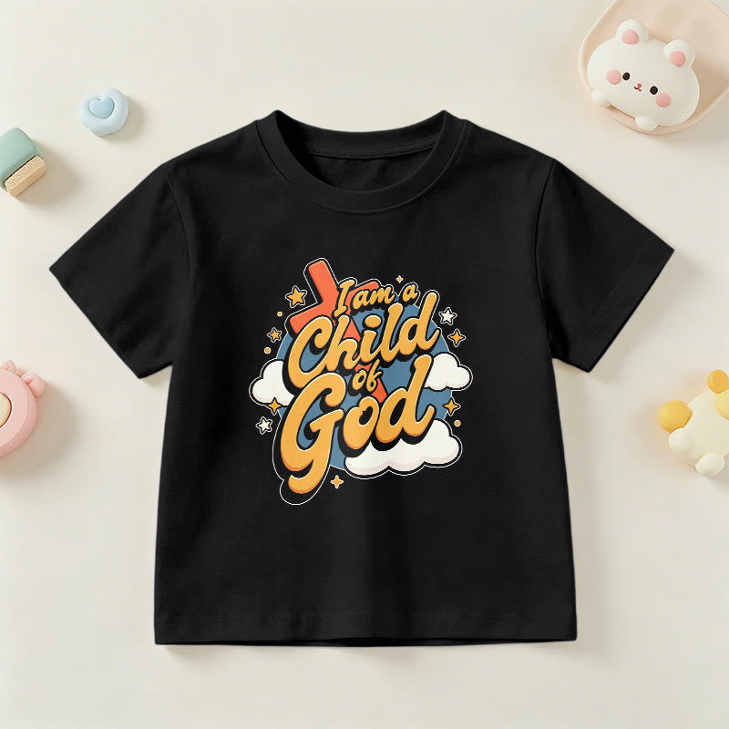 Christianartworkshop T-shirt enfant « Je suis un enfant de Dieu » avec croix et nuage décoratifs - Noir - US/UK/AU 14, EU170 - image 27