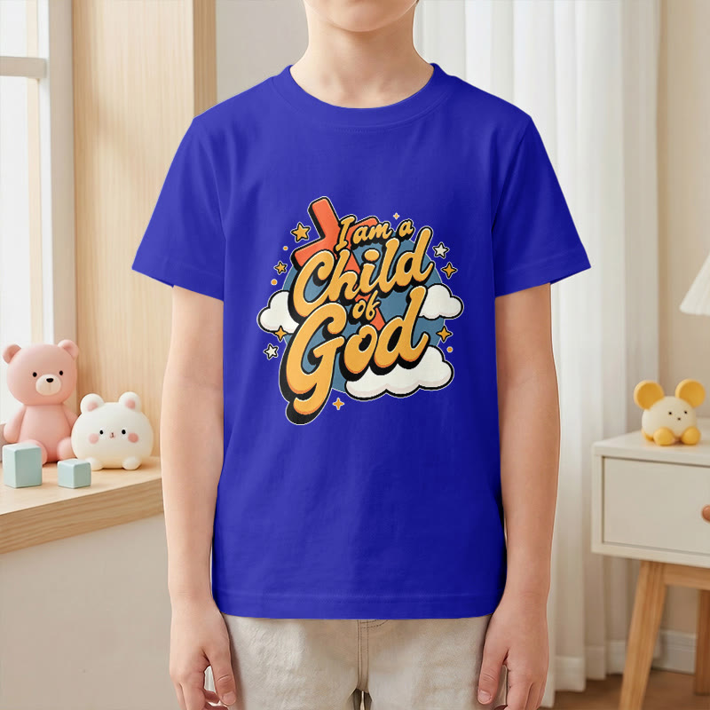 Christianartworkshop T-shirt enfant « Je suis un enfant de Dieu » avec croix et nuage décoratifs - image 7