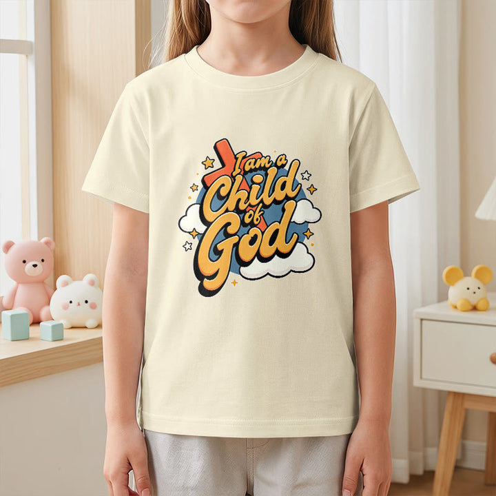 Christianartworkshop T-shirt enfant « Je suis un enfant de Dieu » avec croix et nuage décoratifs - image 26