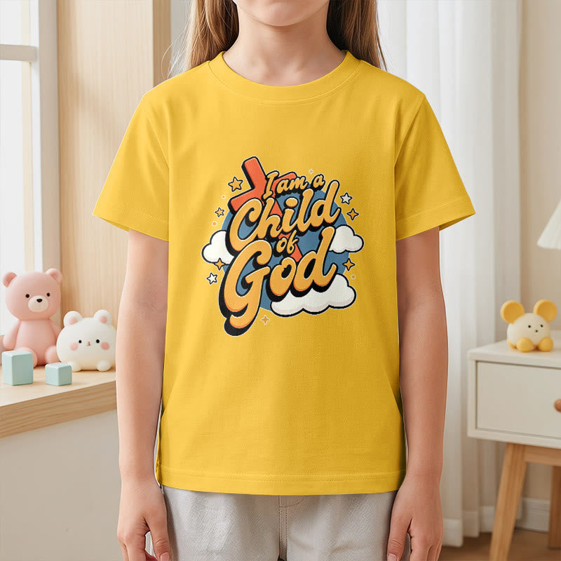 Christianartworkshop T-shirt enfant « Je suis un enfant de Dieu » avec croix et nuage décoratifs - image 2