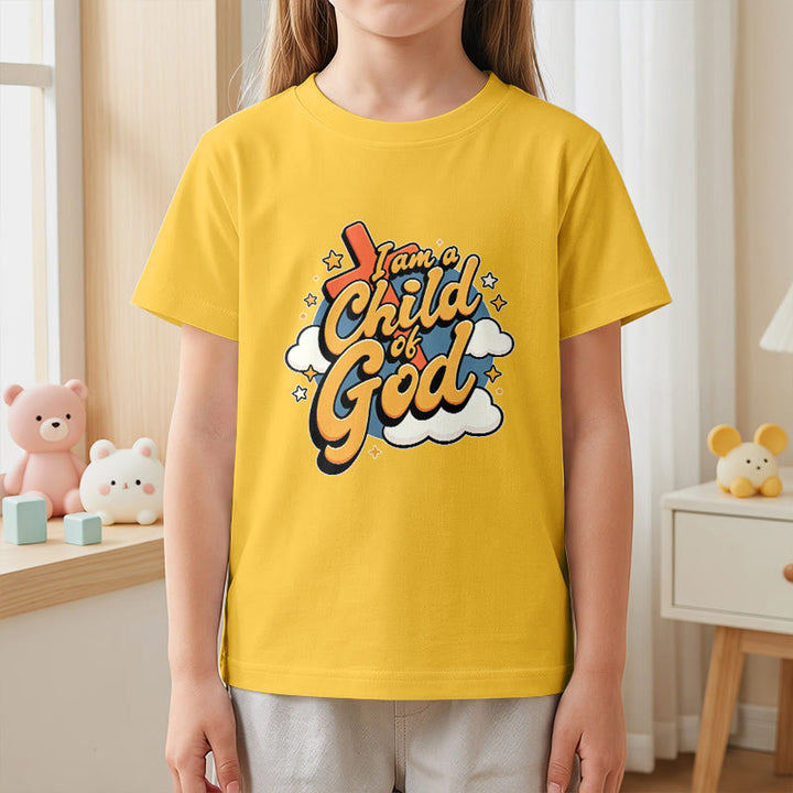 Christianartworkshop T-shirt enfant « Je suis un enfant de Dieu » avec croix et nuage décoratifs - image 2