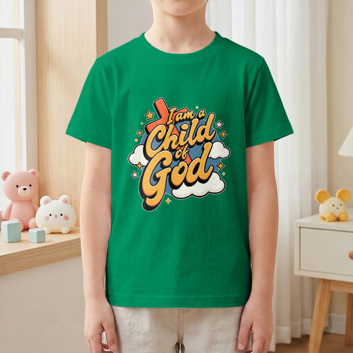 Christianartworkshop T-shirt enfant « Je suis un enfant de Dieu » avec croix et nuage décoratifs - image 19