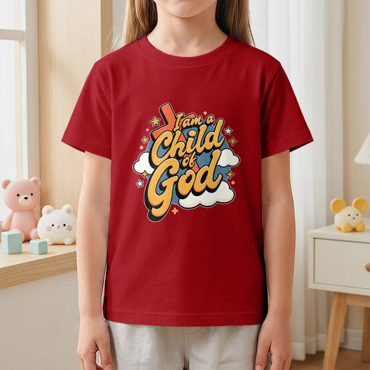 Christianartworkshop T-shirt enfant « Je suis un enfant de Dieu » avec croix et nuage décoratifs - image 14
