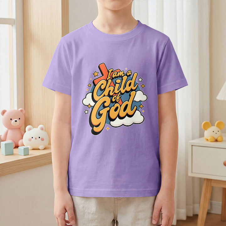 Christianartworkshop T-shirt enfant « Je suis un enfant de Dieu » avec croix et nuage décoratifs - image 10