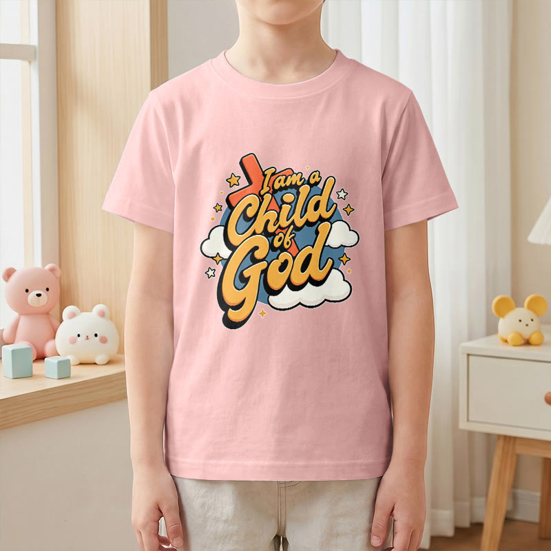 Christianartworkshop T-shirt enfant « Je suis un enfant de Dieu » avec croix et nuage décoratifs - image 16