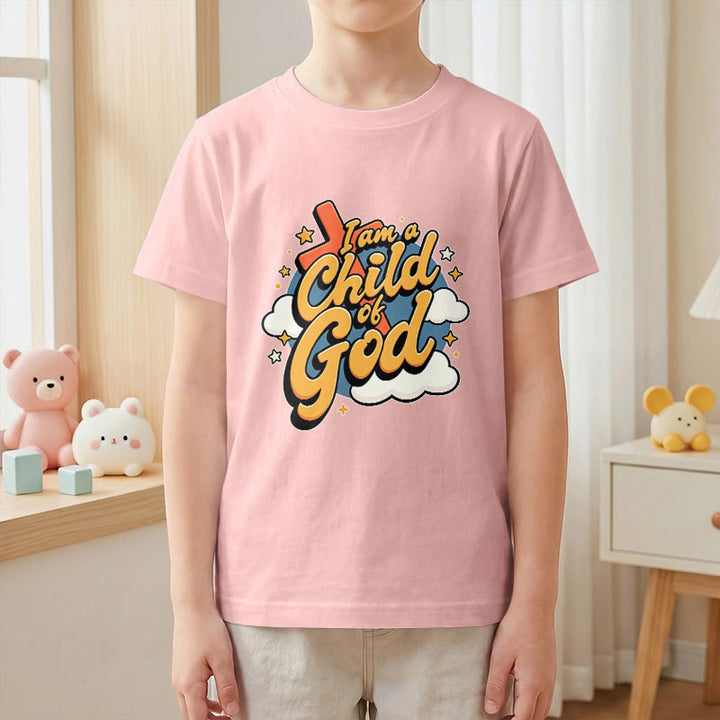 Christianartworkshop T-shirt enfant « Je suis un enfant de Dieu » avec croix et nuage décoratifs - image 16