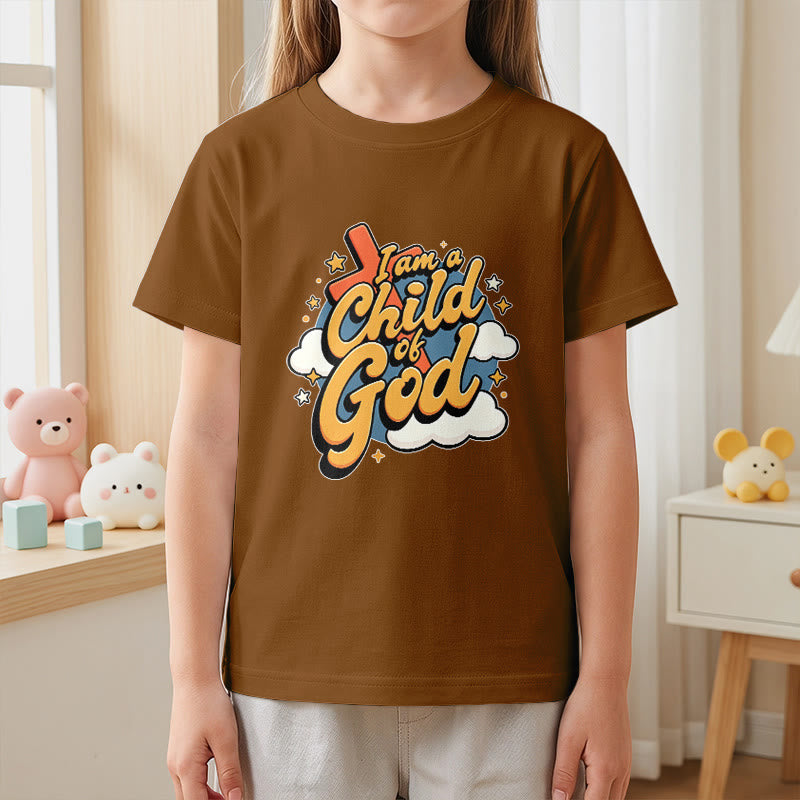 Christianartworkshop T-shirt enfant « Je suis un enfant de Dieu » avec croix et nuage décoratifs - image 23