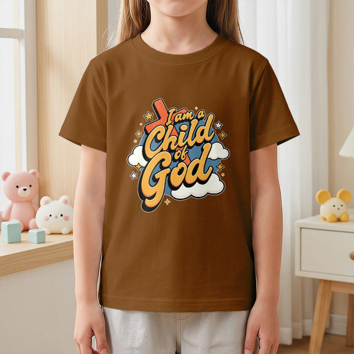 Christianartworkshop T-shirt enfant « Je suis un enfant de Dieu » avec croix et nuage décoratifs - image 23