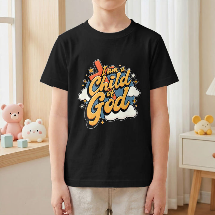 Christianartworkshop T-shirt enfant « Je suis un enfant de Dieu » avec croix et nuage décoratifs - image 28