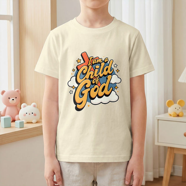 Christianartworkshop T-shirt enfant « Je suis un enfant de Dieu » avec croix et nuage décoratifs - image 25