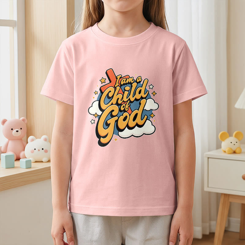 Christianartworkshop T-shirt enfant « Je suis un enfant de Dieu » avec croix et nuage décoratifs - image 17