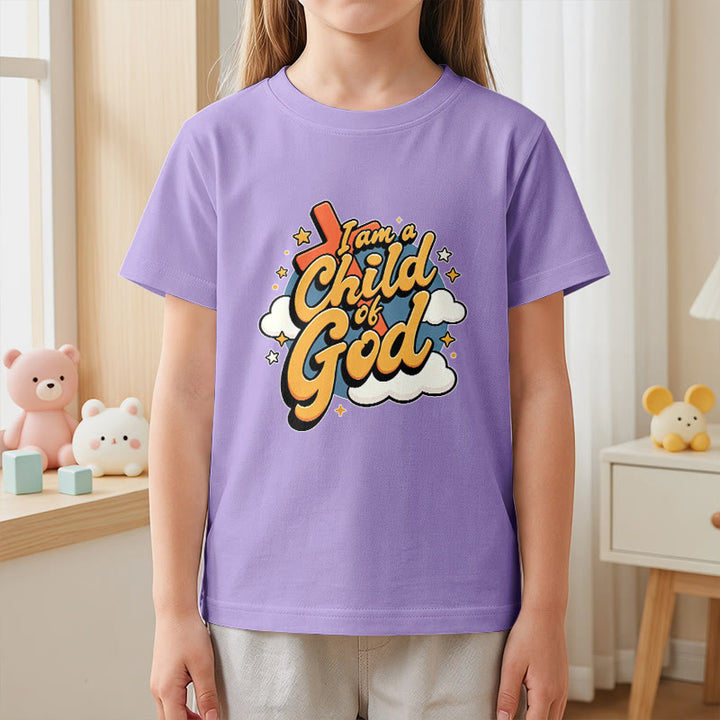 Christianartworkshop T-shirt enfant « Je suis un enfant de Dieu » avec croix et nuage décoratifs - image 11