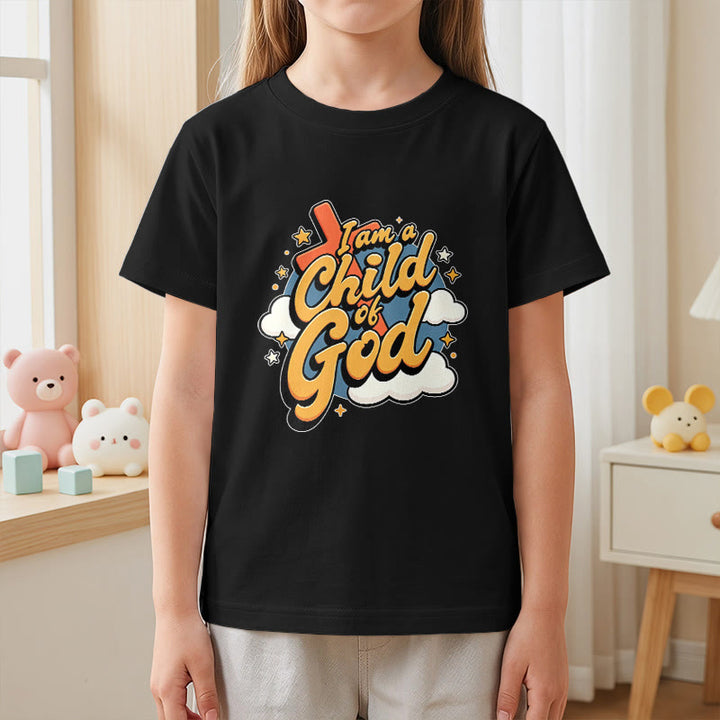 Christianartworkshop T-shirt enfant « Je suis un enfant de Dieu » avec croix et nuage décoratifs - image 29